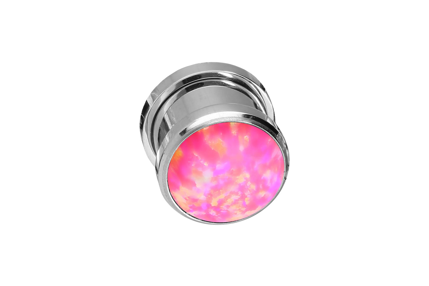 Chirurgenstahl Plug SYNTHETISCHER OPAL ++SALE++ von Piercingline